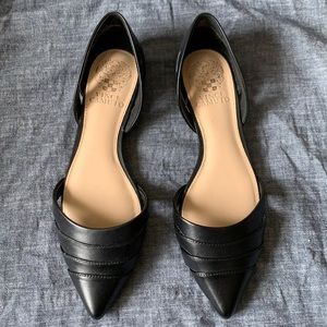 Vince Camuto Black Leather D’orsay flat